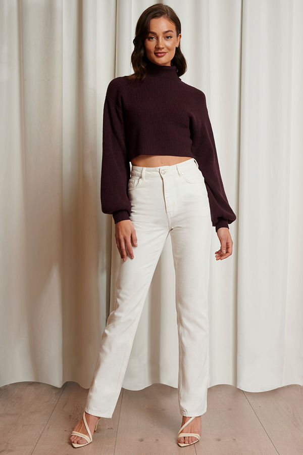 Emma Ellingsen x NA-KD Denim Med Raka Ben vit