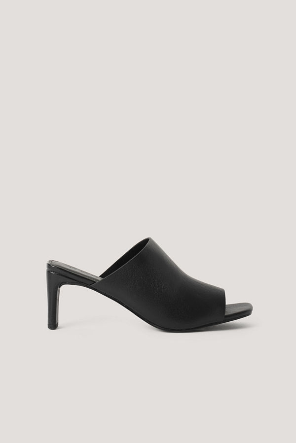 NA-KD Shoes Mules Med Fyrkantig Klack svart