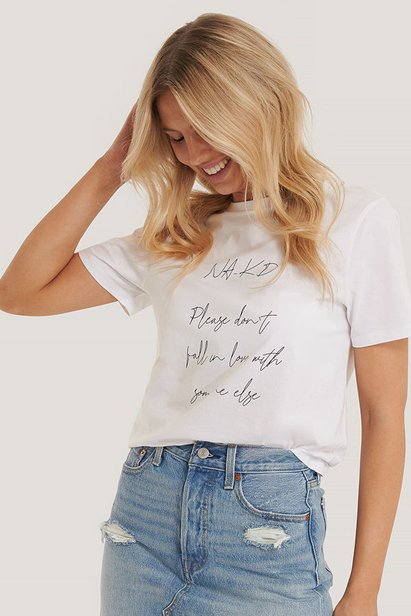 NA-KD Reborn T-Shirt Med Tryck vit