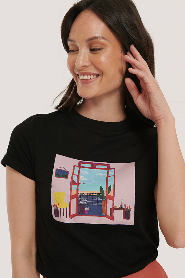 NA-KD T-Shirt svart