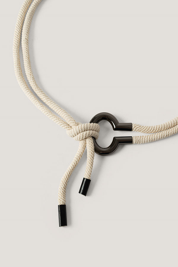 NA-KD Accessories Repbälte Med Metalldetalj beige