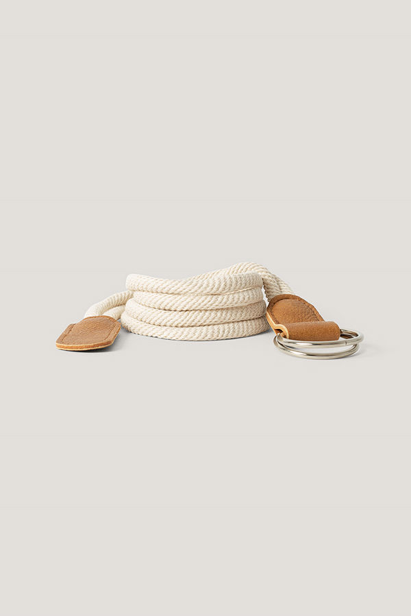 NA-KD Accessories Repbälte Med Ringstängning beige