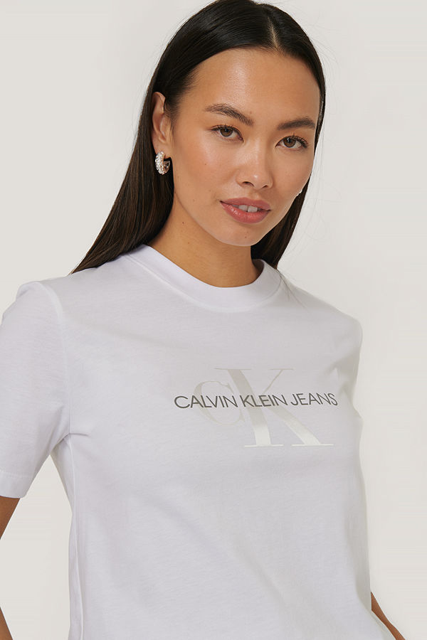 Calvin Klein T-Shirt Med Monogramlogga vit