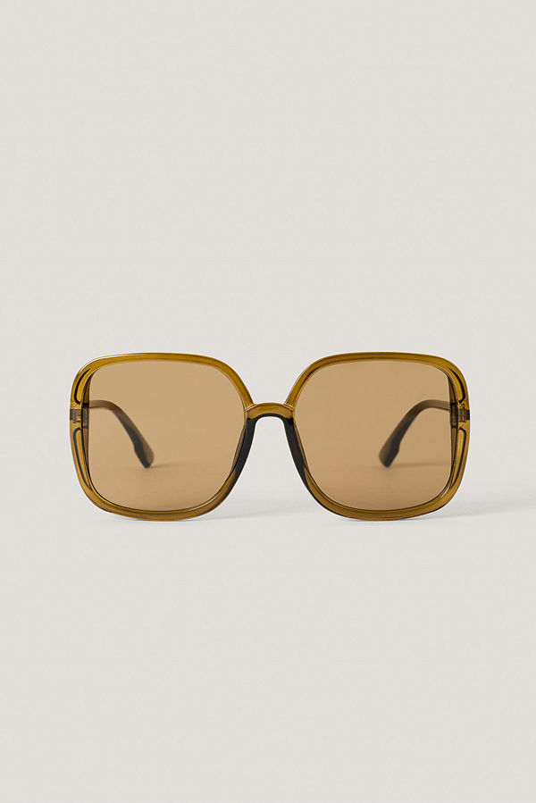 NA-KD Accessories Oversize Fyrkantiga Retro Solglasögon brun