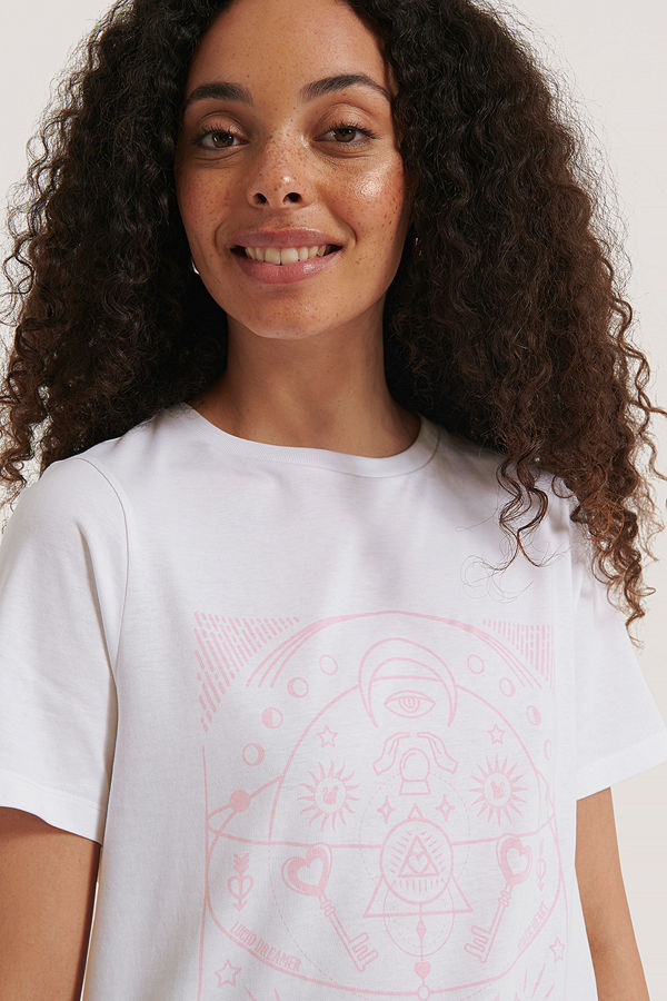 NA-KD Reborn T-Shirt Med Tryck vit
