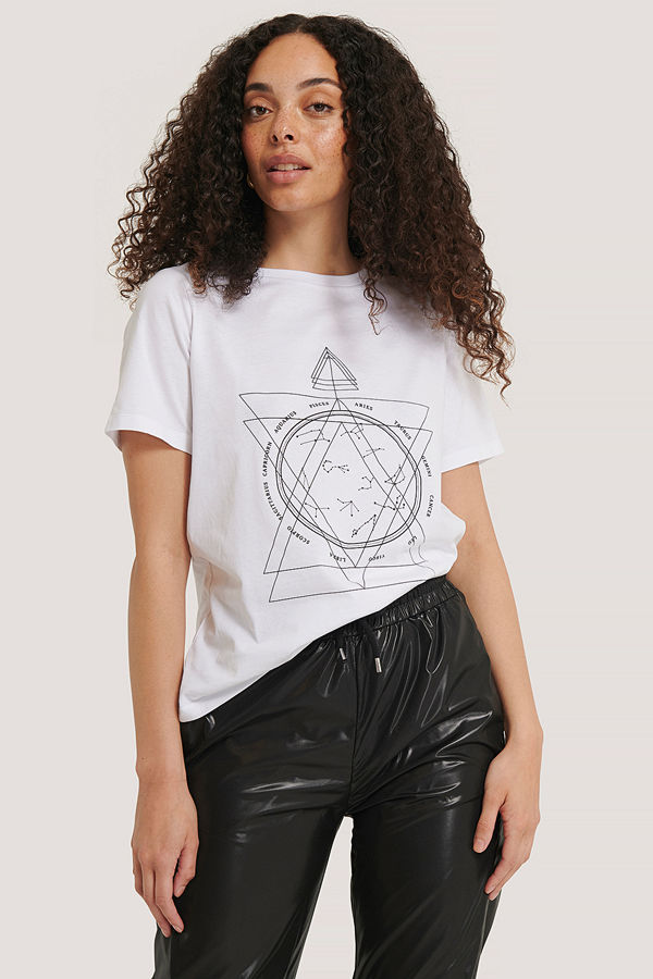 NA-KD Reborn T-Shirt Med Tryck vit