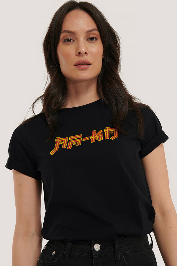 NA-KD Trend T-Shirt Med Na-Kd-Tryck svart