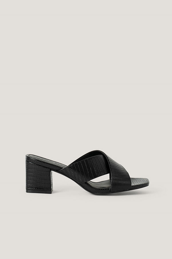 NA-KD Shoes Mules-Sandal Med Korsade Band svart