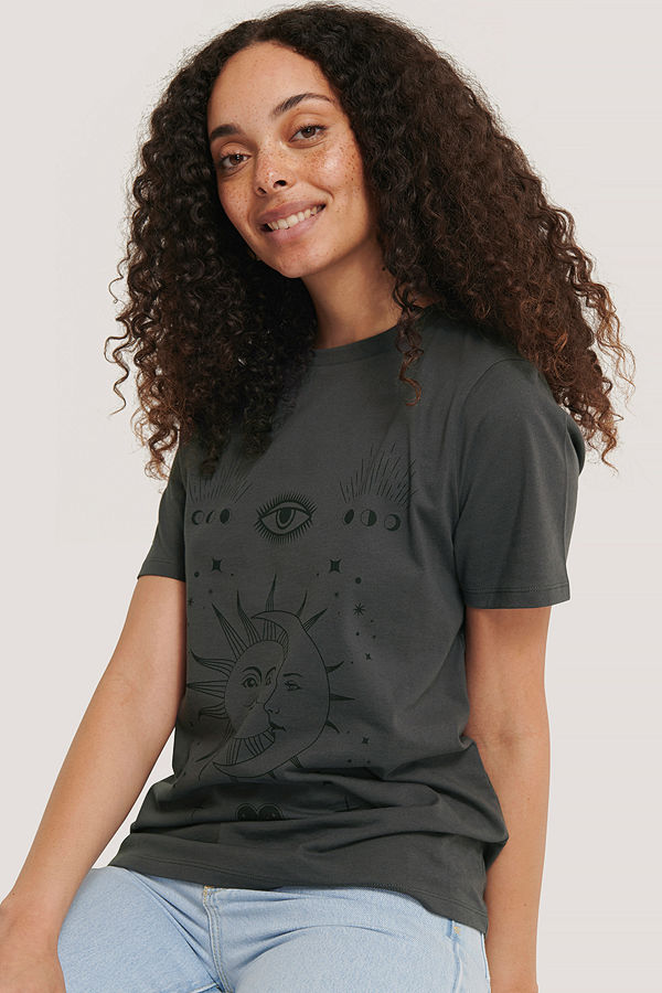 NA-KD Reborn T-Shirt Med Tryck grå