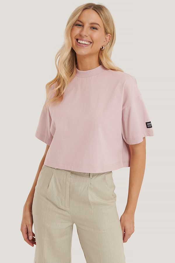 Dr. Denim Croppad T-Shirt rosa