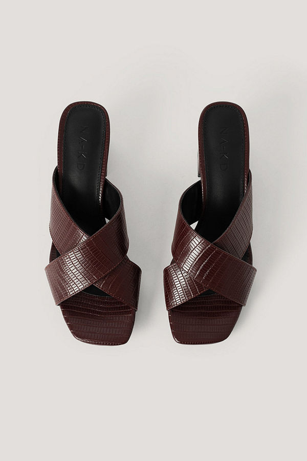 NA-KD Shoes Mules-Sandal Med Korsade Band brun