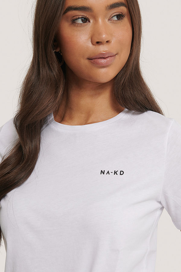 NA-KD Basic T-Shirt Med Logga vit