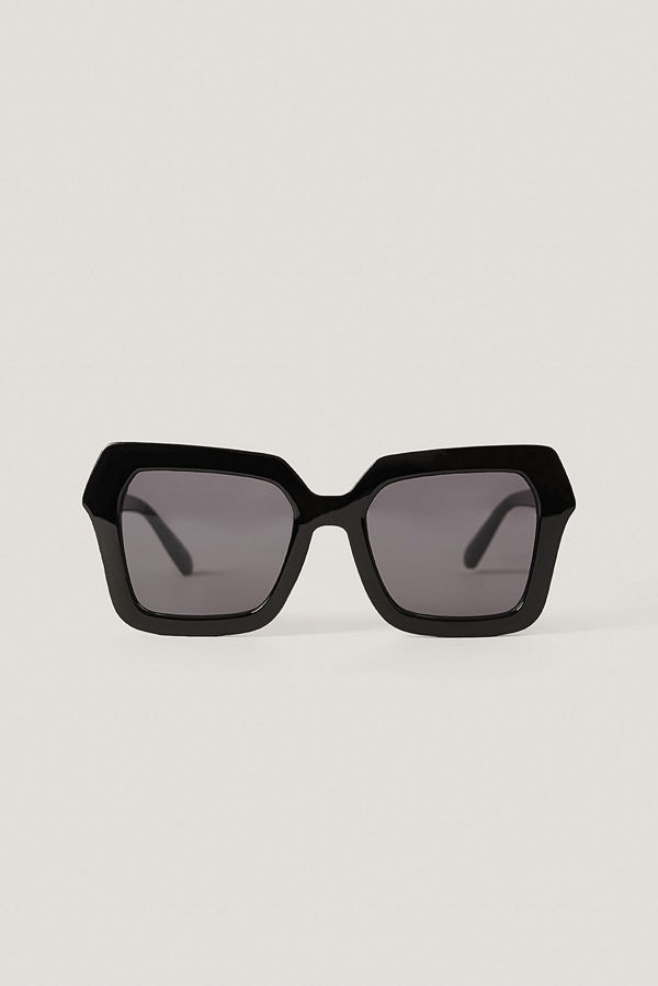 NA-KD Accessories Oversize Fyrkantiga Retrosolglasögon svart