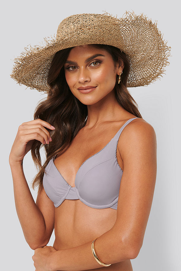 NA-KD Swimwear Lace Detail Bikini Cup Bra lila