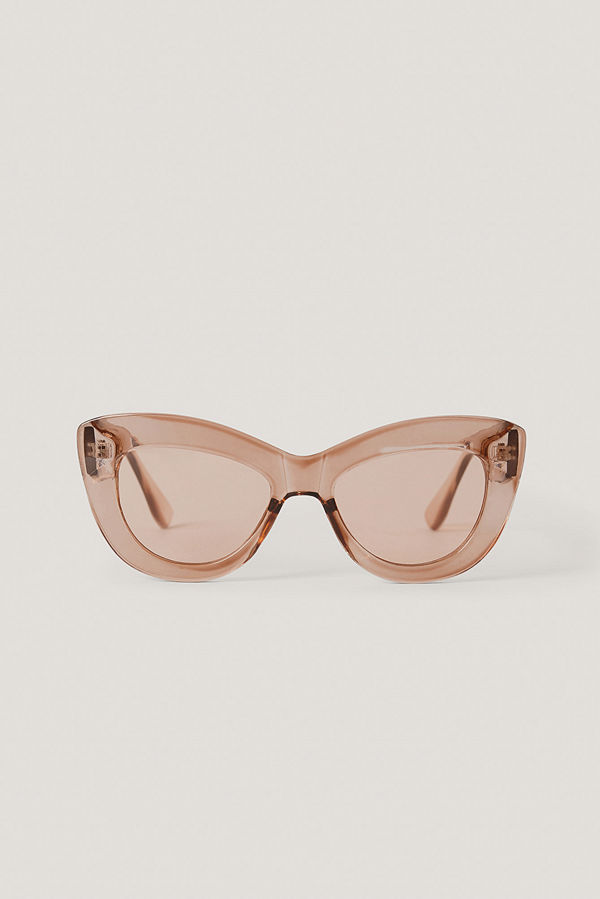 NA-KD Accessories Oversize Rundade Cateye-Solglasögon brun