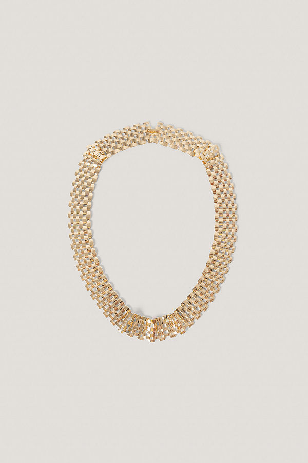 NA-KD Accessories smycke Halsband Med Platt Kedja guld