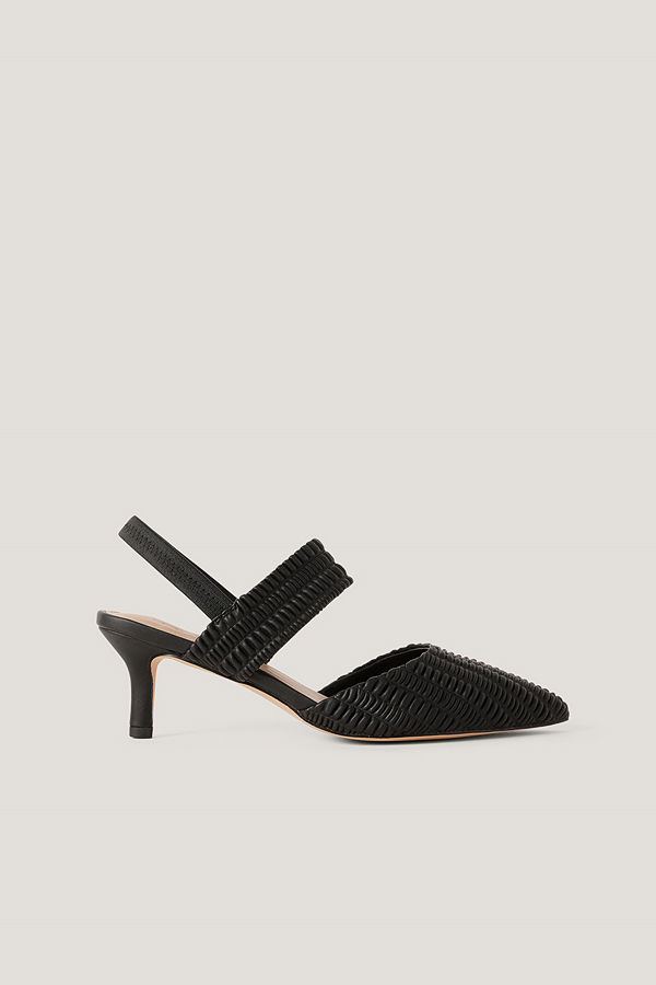 NA-KD Shoes Sling-Back Pumps Med Rysch svart
