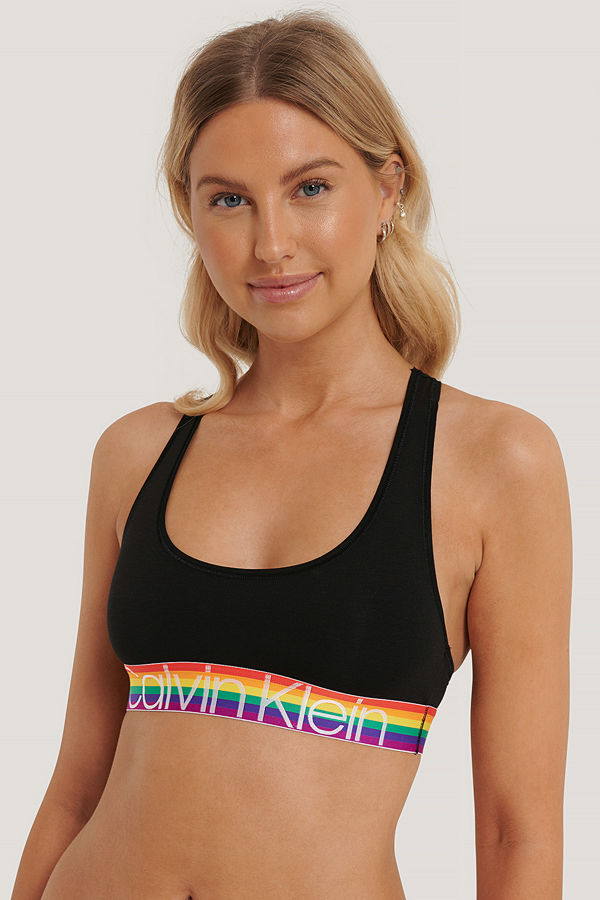 Calvin Klein Logo Unlined Bralette svart