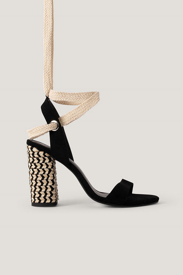 NA-KD Shoes Sandal Med Flätning Och Öljettdetaljer svart