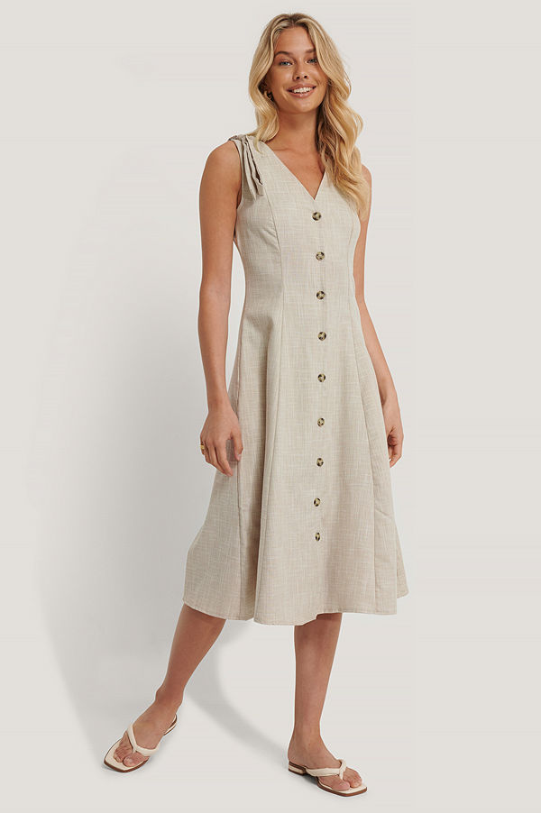 Trendyol Klänning Med Banddetaljer beige