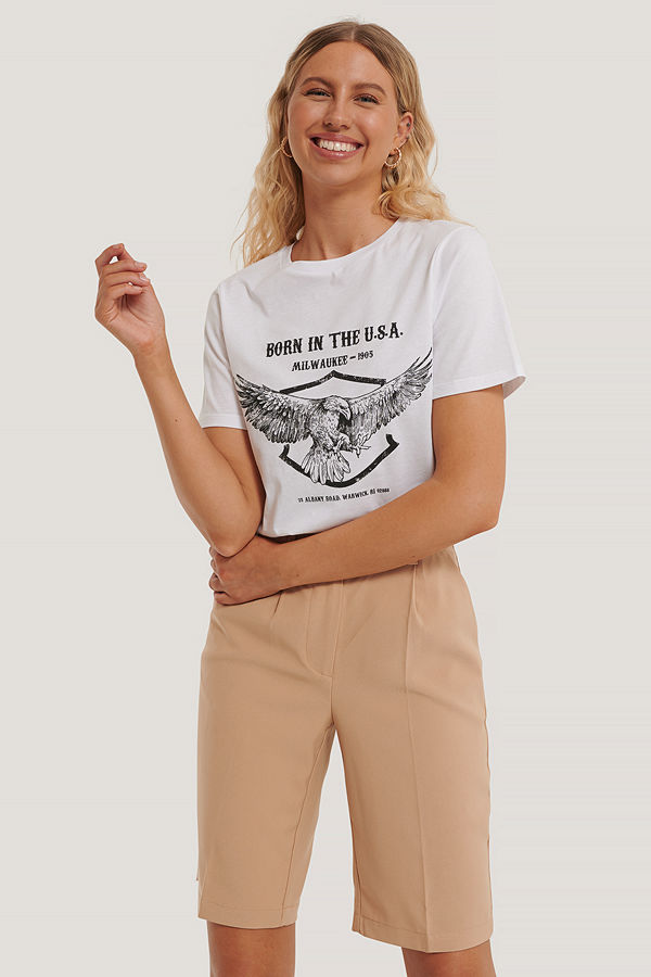 NA-KD T-Shirt Med Örntryck vit
