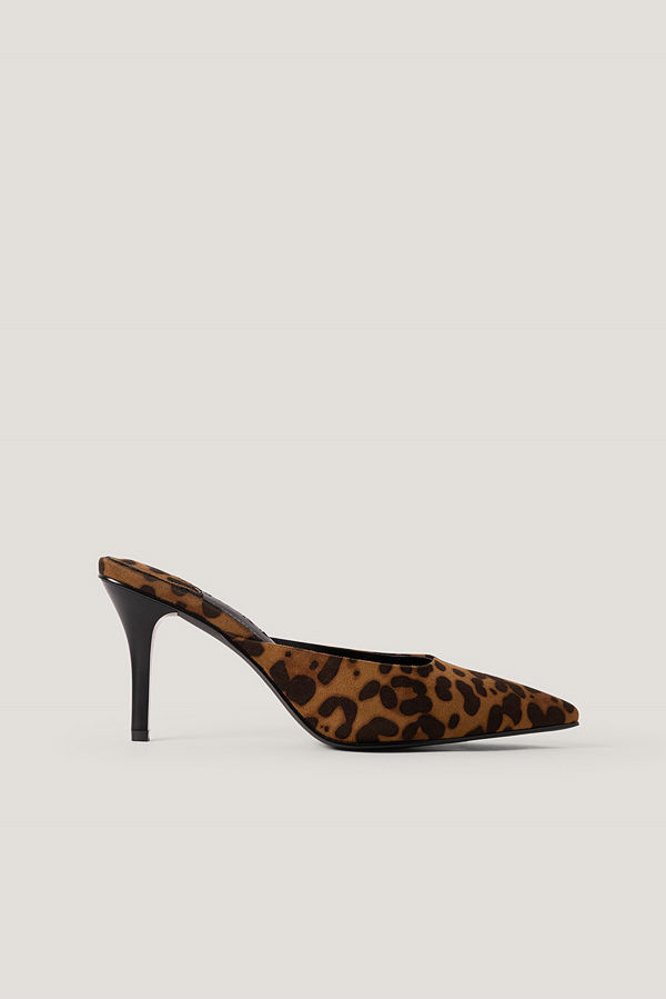 NA-KD Shoes Leopardmönstrade Mules Med Fyrkantig Häl multicolor
