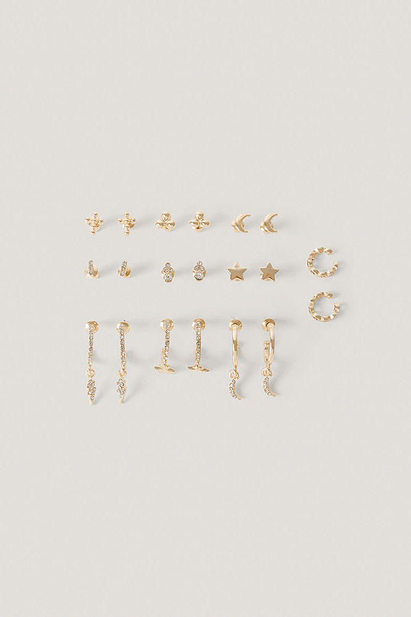NA-KD Accessories smycke 10-Pack Set Med Studs Och Cuffs guld