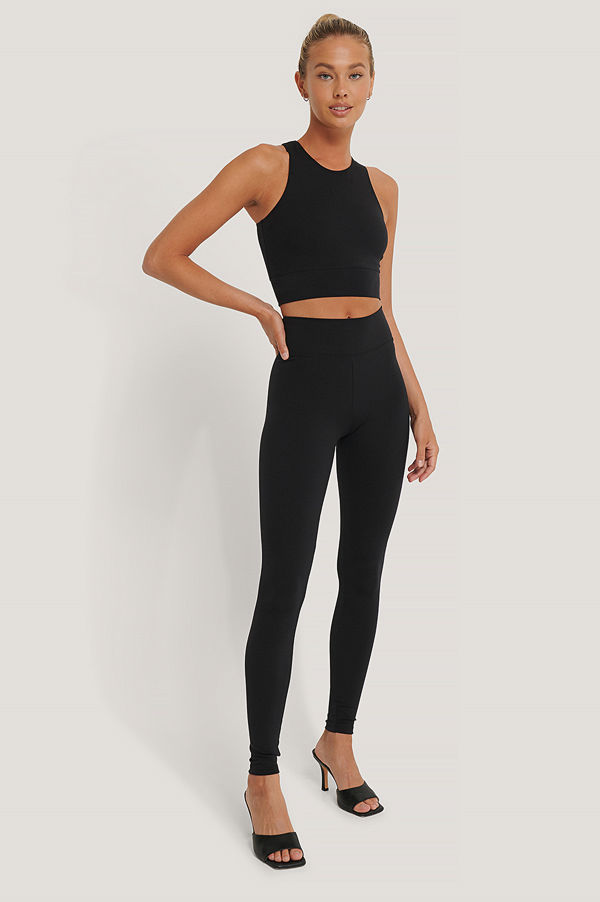 NA-KD Långa Leggings Med Hög Midja svart