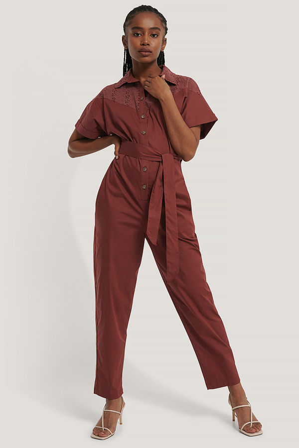 Trendyol Jumpsuit Med Bälte brun