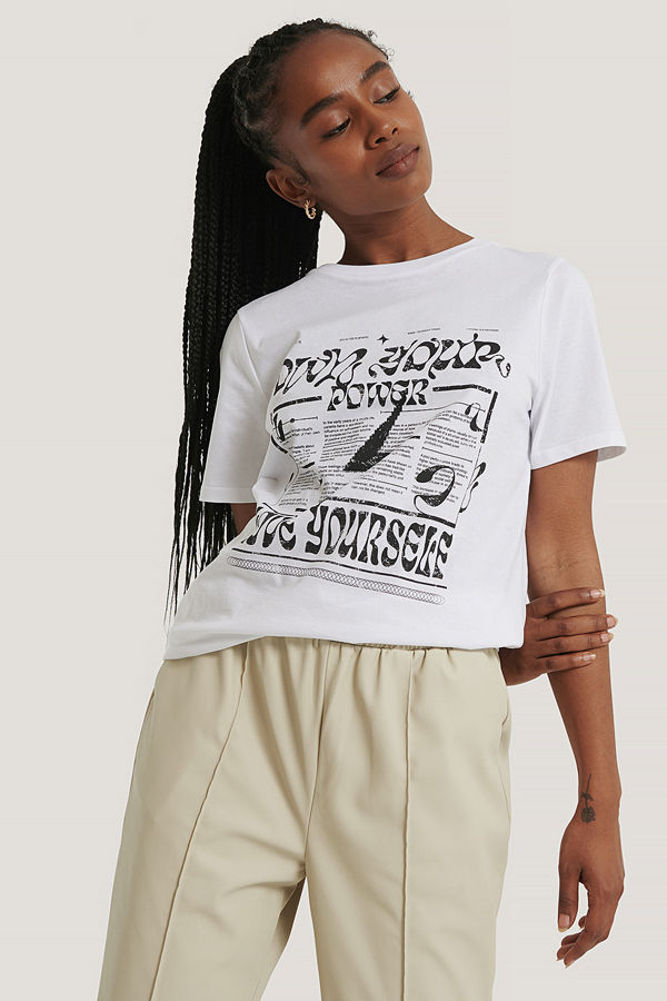 NA-KD T-Shirt vit