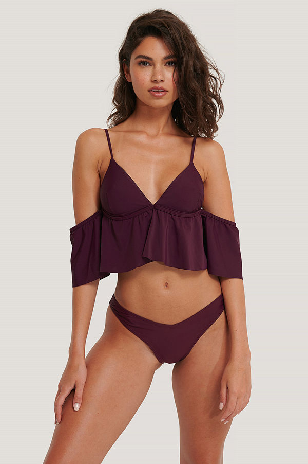 NA-KD Swimwear V-Formad Bikinitrosa burgundy