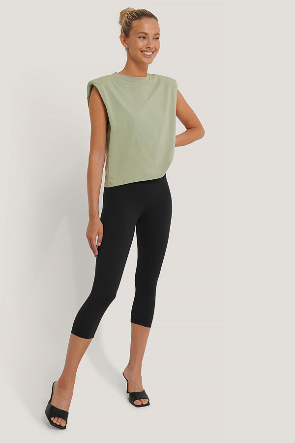 NA-KD Medellånga Leggings Med Hög Midja svart