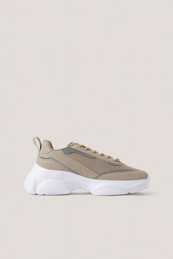 NA-KD Shoes Smala Gympaskor I Meshmix beige