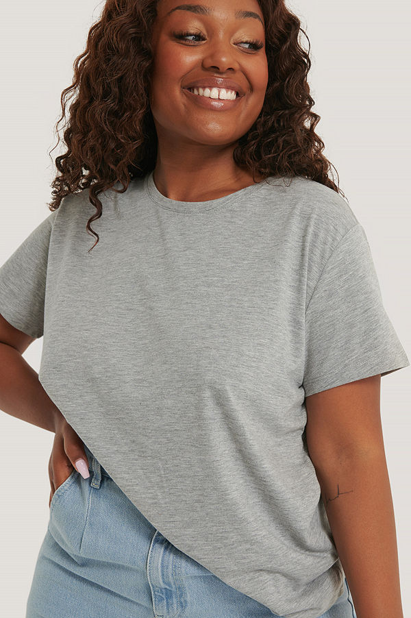 NA-KD Basic 2-Pack Oversized Tee rosa grå