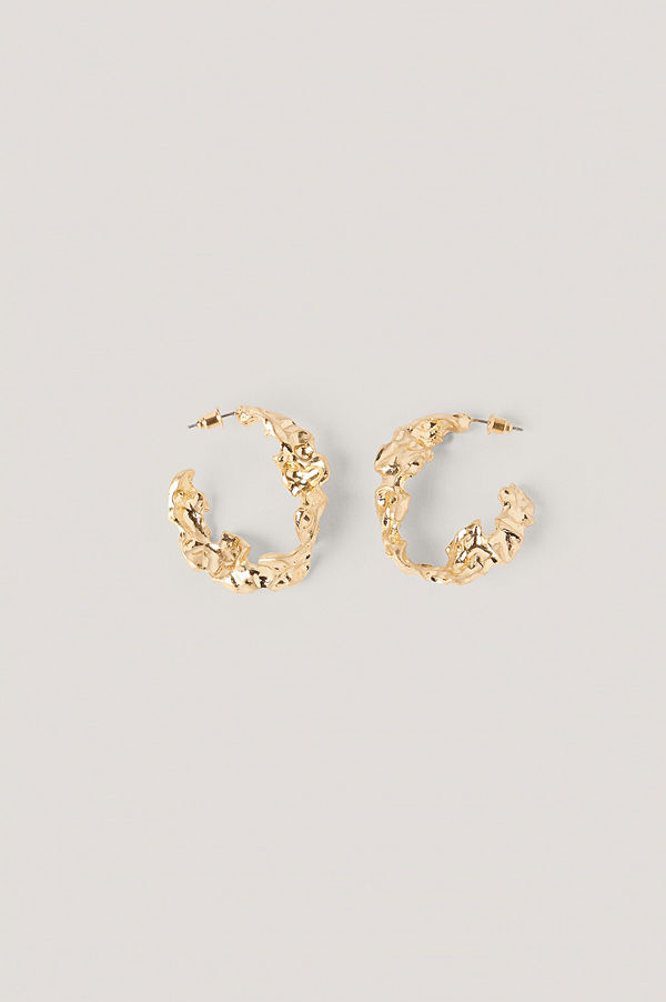 NA-KD Accessories smycke Stora Hoopörhängen Med Struktur guld