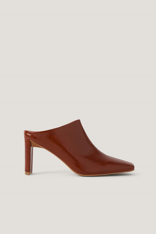 NA-KD Shoes Mules Med Rynkning På Ovansidan röd