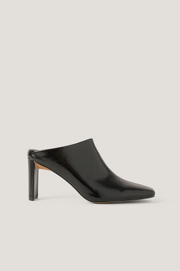 NA-KD Shoes Mules Med Rynkning På Ovansidan svart