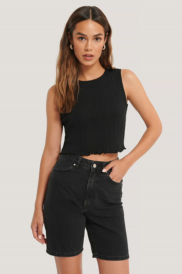 Lizzy x NA-KD Denimshorts svart