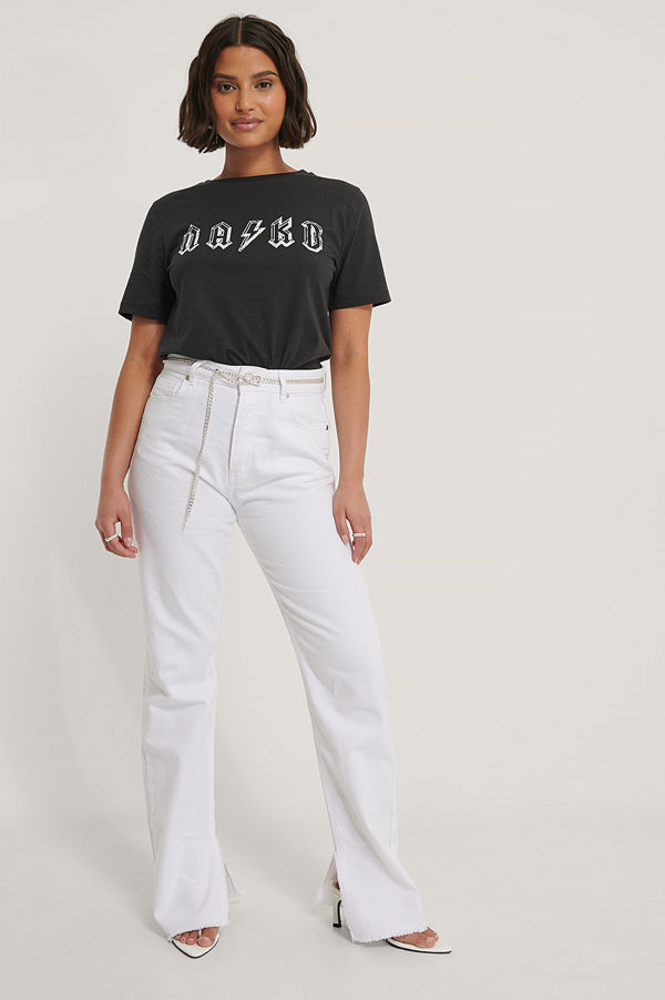 NA-KD T-Shirt Med Tryck svart