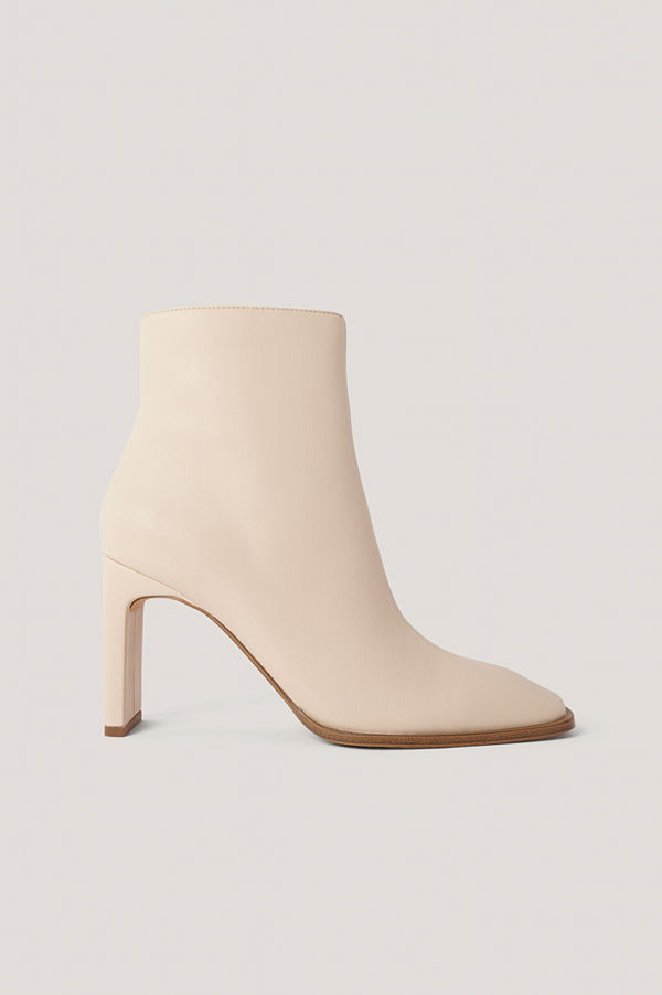 NA-KD Shoes Boots Med Fyrkantig, Lutande Tå beige
