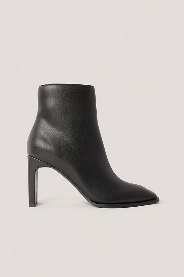 NA-KD Shoes Boots Med Fyrkantig, Lutande Tå svart