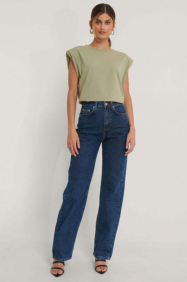 NA-KD Trend Ekologiska Denim Med Hög Midja Och Vida Ben blå