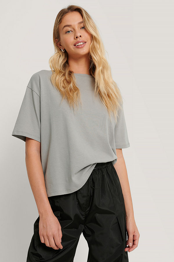 NA-KD Reborn Ekologisk Oversize T-shirt grå