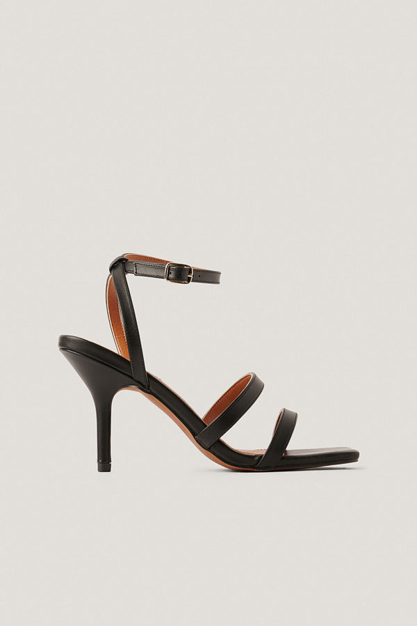 NA-KD Shoes Basic Högklackade Med Remmar svart