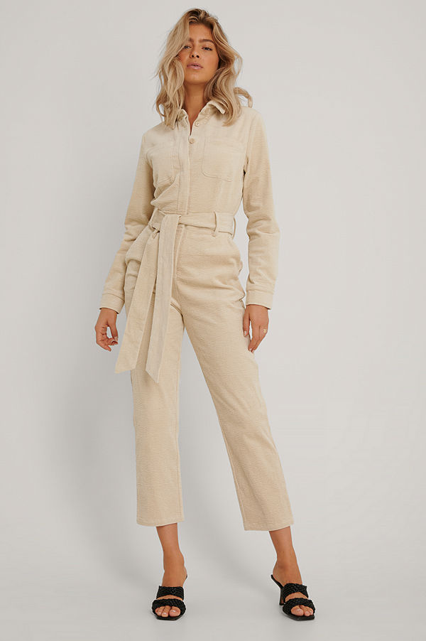 NA-KD Trend Jumpsuit beige