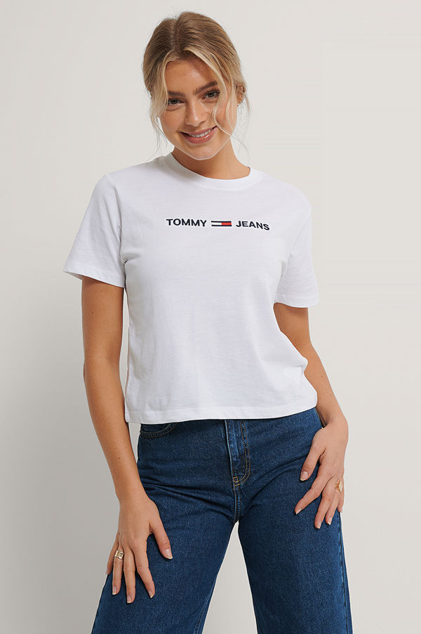 Tommy Jeans Modern Linear Logo T-Shirt vit