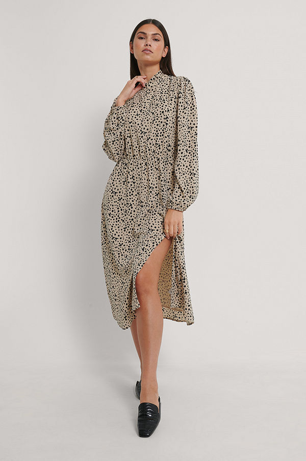 NA-KD Boho Midiklänning Med Hög Hals multicolor
