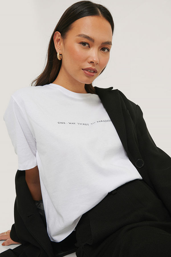 NA-KD Reborn T-Shirt Med Tryck vit