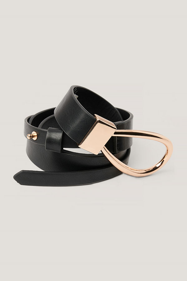 NA-KD Accessories Midjebälte Med Ögledetalj svart
