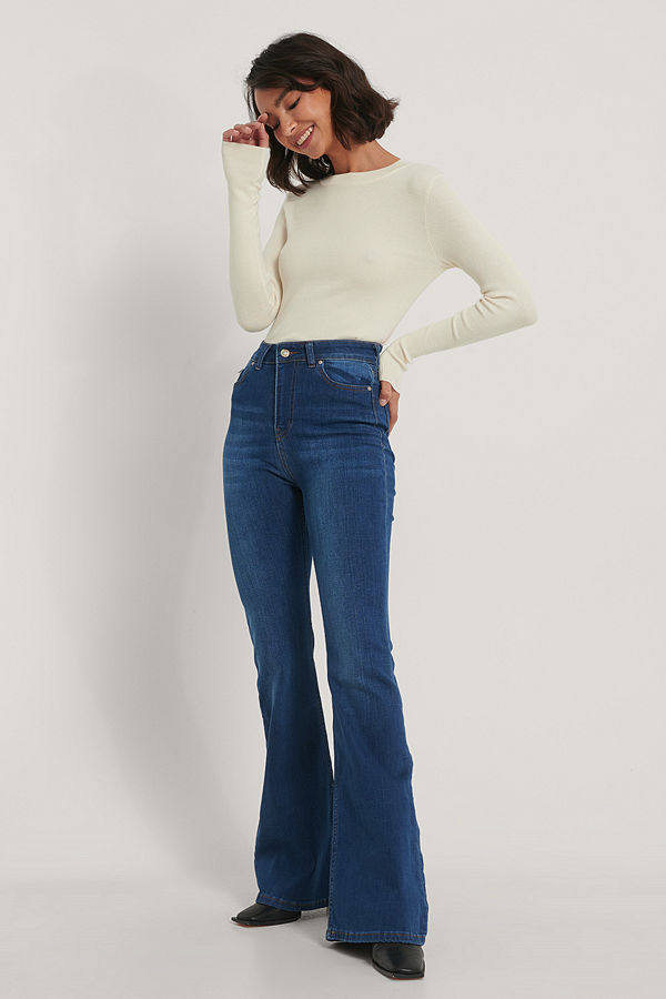 Trendyol Utsvängda Jeans navy